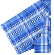 Mens Short Sleeve Plaid Button Down Shirt Western Casual Shirts With Two Pocketshalloween - 藍色 - 查看 11