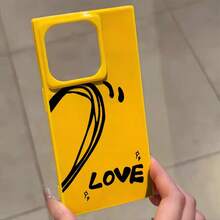 Funda con diseño de corazón, compatible con los modelos 16 Pro, 16, 15 Pro, 14, 14 Plus, 13, 13 Pro, 12 Pro y 12 Pro. Ofrece protección total contra golpes, una amplia abertura, un elegante marco brillante y una estética mejorada. - Amarillo - Ver 1