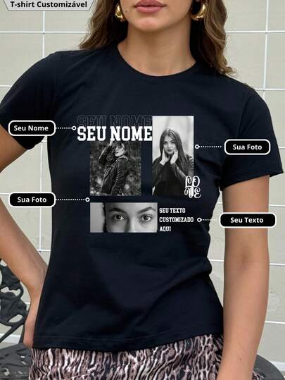 Camiseta Personalizada Dia dos Namorados com Foto Casal