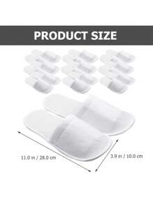 1/5/10/20双一次性包头浴室拖鞋，适合在家招待客人，价格实惠的SPA - 白色 - 查看 7