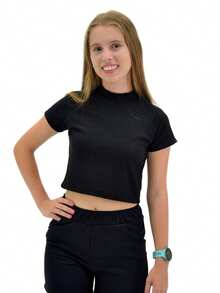 Nick Toia Kit 2 Ribbed Cropped Tops High Neck Children's/Youth Girls - Blanco y Negro - Ver 2