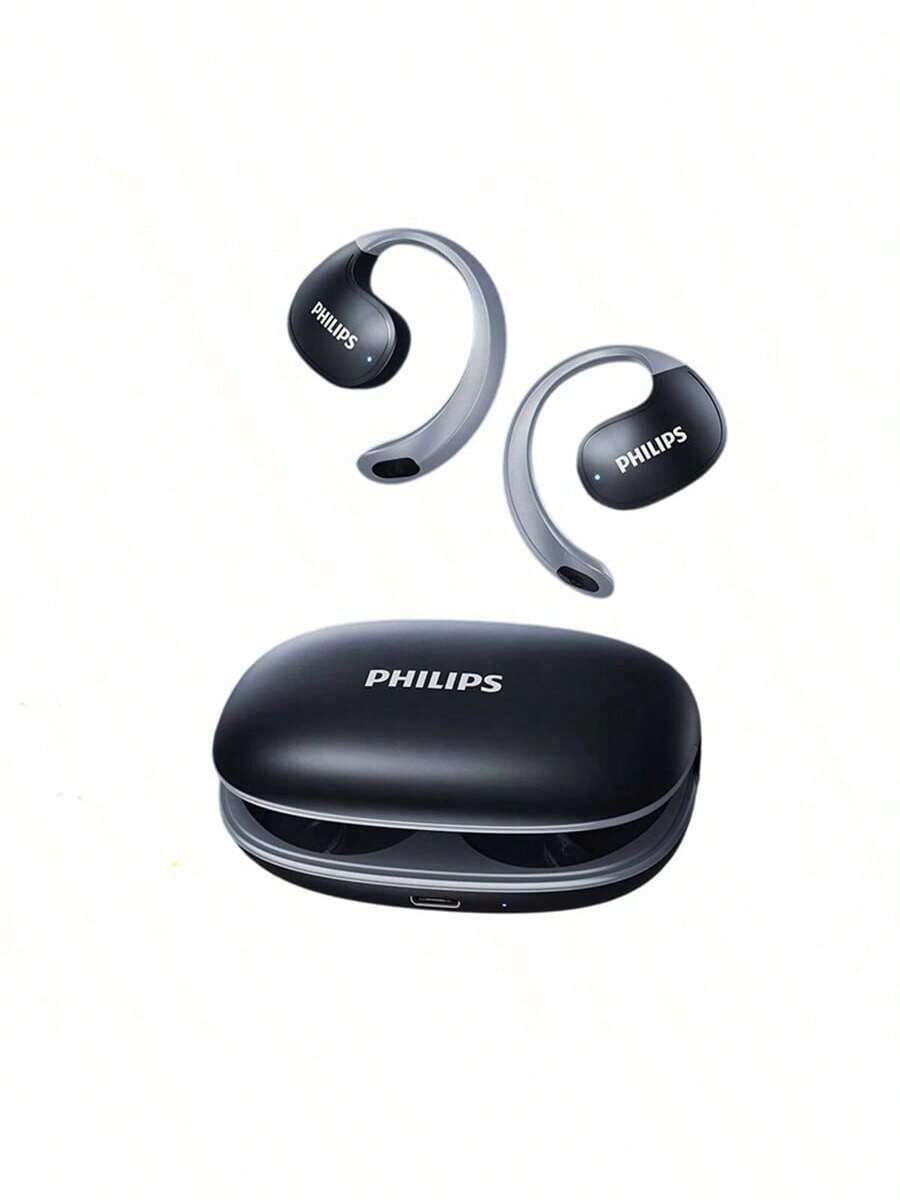 PHILIPS TAT2708 骨傳導概念藍牙耳機 掛耳舒適配戴長時間不痛 AI通話降噪清晰溝通 適合辦公通話與日常休閒 黑色 - 黑色 - 查看 1