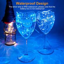 48 Pack Fairy Lights Battery Operated [3 Modes], 7ft 20 Led Twinkle Lights String Lights Waterproof Bulk Small Mini Silver Wire For Christmas Mason Jars Wedding Table Centerpiece (Blue) - 藍色 - 查看 2