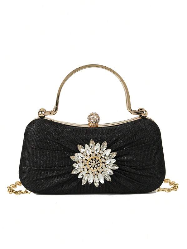 1 Pair Wrist Pleated Floral Formal Clutch Bag