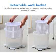 Lavadora compacta portátil para ropa interior, 10 litros, lavadora-secadora combinada, lavadora manual, lavadora compacta, ideal para propietarios de apartamentos pequeños, uso doméstico y alojamientos para estudiantes, color blanco. - Blanco - Ver 4