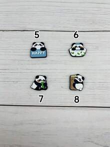 8pcs/Set Cute Panda Animal Pattern Accessories For DIY Sandals, Bracelets, Phone Decorations, Suitable For Beach, Holiday, Birthday Gifts