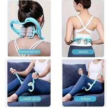 多功能手动颈部按摩器，手持式迷你夹式颈部按摩器，适用于颈部、肩部和背部，家用 - 彩色 - 查看 5