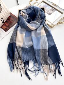 1pc Cashmere Women Plaid Scarf Winter Warm Shawl And Wrap Bandana Pashmina Female Thick Blanket Poncho Women Winter Scarves