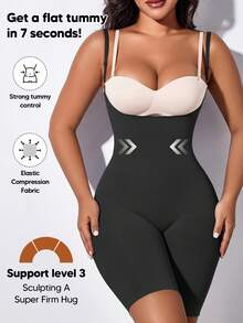 Suprenx Women's Seamless Bodysuit With Chest Exposure, Abdomen Control And Buttock Lift, Breathable For Intimate Wear - Black - View 5