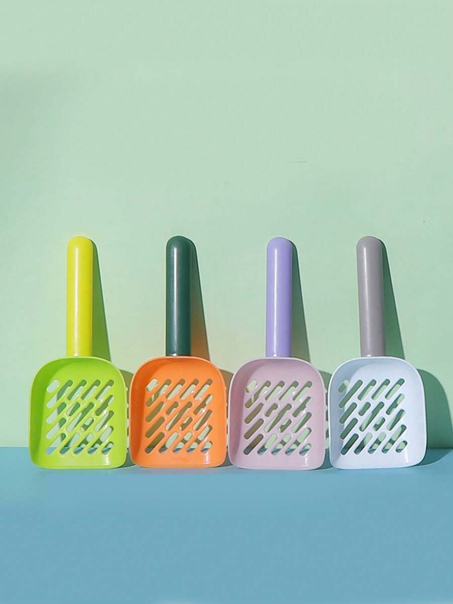 3PCS Hole Spacing Cat Litter Scoop Set With 2 Transparent Plastic Hooks Pet Garbage Cleaning Tool Suitable For Small Spaces, Cat Shovel And Handle With Dual Color Elements Can Be Used For Christmas Gifts. Large Shovel Face With Comfortable Grip Material: PP