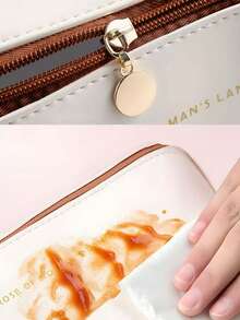 PU 皮革防水化妆包，多功能旅行收纳包，大容量双层化妆包，化妆品整理和存储，化妆品收纳包，护肤包秋季大学必备假期旅行必备品女士化妆包化妆品收纳包