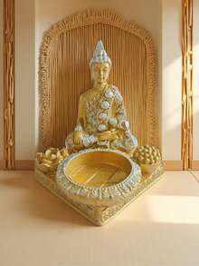 Creative Art Incense Burner Buddha Statue Tea Lamp Candlestick Zen Garden Meditation Home Living Room Desktop Decoration, Home Decoration, Bedroom Decoration, Office And Student, Storage, Wedding Decoration, Home Decoration, Party Decoration, Best Gifts