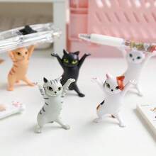 2 szt. uroczych uchwytów na figurki kotów: urocze, wielofunkcyjne podstawki do artykułów papierniczych, drobnych przedmiotów na biurku i jako element wystroju wnętrz