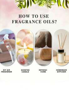 Conjunto de 6 óleos essenciais de aromaterapia / Conjunto de 4 óleos essenciais de aromaterapia / 1 óleo essencial de aromaterapia de 10 ml, sakura, rosa, baunilha, lavanda e outros óleos perfumados, adequado para quarto, sala de estar, banheiro, hotel e outros espaços internos, óleos essenciais com fragrância de longa duração, para difusor