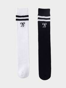 1 Pair/2 Pairs/4 Pairs Kids Over-The-Knee Socks, School Style Calf Socks, Versatile Long Tube Socks For Girls, Spring/Summer - Multicolor - View 22