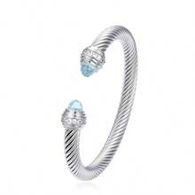 سوار فاخر من الفولاذ المقاوم للصدأ مزين بالسيراميك الملون زركونيا للنساء ،اكسسوارات الزفاف ، هدية للفتيات