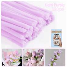 200/450根多色加粗雪尼尔绒条，散装彩色毛绒棒，9种颜色，适用于DIY工艺品和艺术项目，可作绒球，适用于情人节、母亲节和复活节装饰 - 彩色 - 查看 59