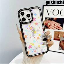 Diseño estrellado vibrante, una funda para teléfono 3 en 1 con tachuelas de doble cara, compatible con las series 16 Pro, 16, 15 Pro, 14, 14 Plus/14 Pro, 13, 13 Pro, 12 Pro y 11 Pro. Este suave es resistente a caídas y manchas, diseñado tanto para hombres como para mujeres, con adornos. - transparente - Ver 4