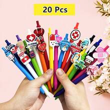 1Pc/5/10/15/20 Pcs Nurse Ballpoint Pens, Fun Doctor Nurse Accessories, Black Refill Gel Pen Set, Nurses Day Gift For Medical Assistant Students, Licensed Practical Nurses, School Nurses, Nursing Instructors - Black - View 9