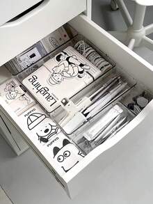 4 Pieces/Set, 87 Pieces/Set, 16 Pieces/Set, 25 Pieces/Set Transparent Pet Desktop Storage Box With Multi-Function Drawer, Kitchen Cosmetic Storage Box For Classifying Daily Items, Decorations, Fall Decorations, Party Decorations, Room Decorations, Home Decorations, Bedroom Decorations, Home Necessities, Must-Have For Back To School Season - Clear - View 6