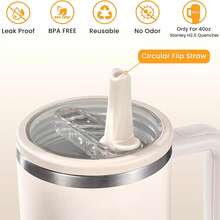 1/2PCS Lid Compatible With Stanley Cup Accessories 40 Oz Tumbler Flip Straw Lid Replacement Fit For , Leak Proof For Lid Replacement Spill Proof Reusable Tumbler Cover Compatible With 40oz Cup Accessories - Nhiều màu - Xem 6