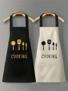 1 pieza Delantal de chef unisex - Duradero y resistente a las manchas, adecuado para la cocina, la repostería, la parrilla, la hostelería y el uso doméstico - Multicolor - Ver 12