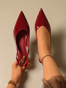 Summer Solid Color Elegant Basic Pointed Toe Stiletto High Heel Sandals, Sexy Party Dress Shoes, Suitable For Commuting, Nightclub, Wedding, Outdoor