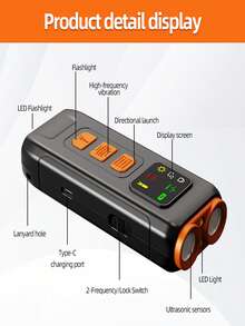 双头LED灯迷你便携式防咬止吠器，超声波+频闪灯狗狗吠叫训练器，C型充电超声波止吠器，便携式狗狗脾气威慑器，有效阻止狗狗吠叫。这款超声波狗狗止吠器配备双LED灯，室内外均可使用，确保人犬安全。 - 軍綠色 - 查看 8