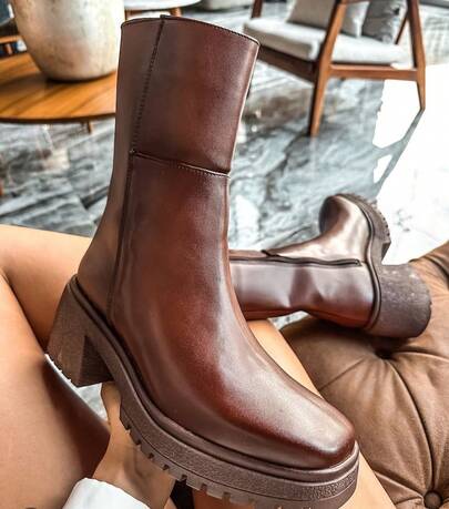 Botas casuales de mujer botas de piso para dama calzado casual botas estilo de suela  baja suela antideslizante acojinadas botas para fiestas lluvia frio festivales trabajo escuela  botines cortos casuales  botas womens boots shoes minas del rey  Cowboy    Cremallera lateral    Vacaciones  Oficina