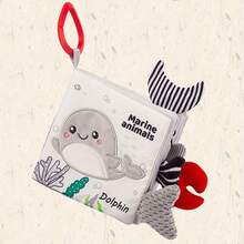 Black & White Cloth Book, Early Education Book With 3D Tail, Baby Won't Bite, Infant Cognitive Toy