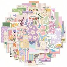 50PCS Pastel Stickers Cute Sticker Pack Preppy Stickers Small Stickers Aesthetic Cute Stickers Aesthetic Stickers Aesthetic Vinyl Waterproof Stickers For Water Bottle Laptop Phone Luggage Notebook Diary