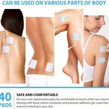 40 PCS Electrode Pads For Tens Electrode Pads EMS Replacement Unit 2x2 7000 3000 Muscle Stimulator - 黑與白 - 查看 4