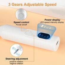 Portable Rechargeable Cordless Electric Nail Drill - Professional Nail File Machine With Drill Bits & Sanding Bands For Acrylic Gel Nails, Manicure & Pedicure Polishing