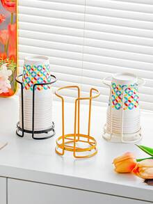 1 件豪华金属一次性杯架，适合家庭、咖啡厅和酒店使用的理想纸杯收纳盒 - 彩色 - 查看 9