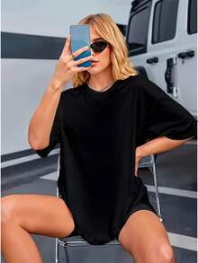 Premium T-Shirt Fio 30.1 Basic Unisex Premium - 黑色 - 查看 6