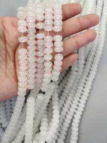 100pcs 5mmx8mm Imitation Jade, Agate, Abacus Beads, Solid Color Spacer Beads, Wheel Beads, Jewelry DIY Accessories, Bracelets, Keychains, Necklaces Craft Decorations, Beads Materials, Colorful, Can Add Inspiration To Your Creations - Imitation Jade Flower Blasting 5*8mm - View 23