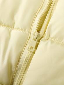 SOLOCOTE 年轻女孩可爱冬季口袋拉链前连帽棉衣，温暖舒适，圣诞礼物 - 黃色 - 查看 11