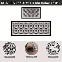 سجادة أرضية مطبخ بنقوش زهرية، مقاومة للزيت والانزلاق والسقوط، طول قابل للتخصيص