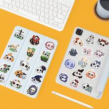 60 Peças Adesivos de Caveira Groovy de Halloween, Adesivos Impermeáveis de Vinil para Scrapbooks, Diários, Laptops, Para-choques, Skates, Garrafas de Água, Computadores, Celulares, Suprimentos para Festa de Halloween