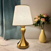 1 Peça Luminária de Mesa com Tecido Floral Vintage e Base de Metal, USB 3 Cores Dimmerável, Estilo Retrô Minimalista, Adequada para Quarto, Sala de Estar, Escritório, Iluminação de Quarto, Luminária Decorativa, Plástico Durável, Iluminação Ajustável, Decoração de Casa