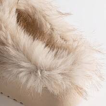 1 Paar Damen Einfarbige Flauschige Hausschuhe, elegant, süß, unisex, lässiger Stoff Plüsch für Zuhause, Büro, Party, Feiertage, Herbst/Winter - Braun - Übersicht 3