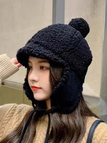 The New Autumn And Winter Style With A Velvet Cap For Warmth, Thickened Windproof, Korean-Style Ear-Protecting, Stylish And Versatile, Cycling Lei Feng Cap For Women - Multicolor - View 2