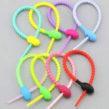 5/10/20 硅胶可重复使用线缆整理器绕线带、多功能紧固套、线缆管理袋、食物收纳袋、耳机线夹