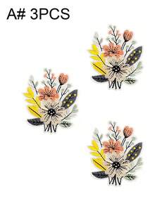 1 套 3/8 件自然风格刺绣补丁可爱卡通时尚涤纶徽章贴花 DIY 服装熨烫补丁缝纫配件布贴适用于背包、牛仔裤、夹克、T 恤、帽子、连衣裙等 - 彩色 - 查看 20