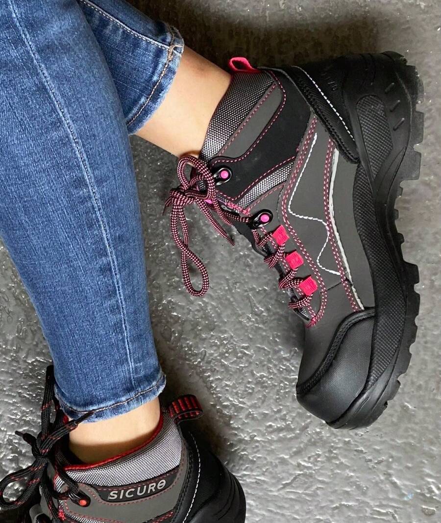 女士消防安全鞋 - 深灰色 - 查看 1