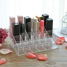 9/18 Slot Acrylic Cosmetic Organizer, Suitable For Lipstick, Perfume And Nail Polish - Transparent Cosmetic Display Rack, Perfect For Salon, Spa And Home Vanity Storage, Decorative Storage, Grid Design Shelf, Suitable For Holiday Beach, Bathroom Storage, Bedroom Storage, Large Capacity - One Size Fits All - View 9