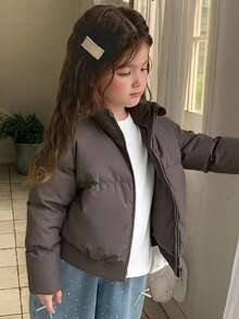 DAZY Girls Solid Color Jacket, Young Girl Fall Clothes - Grey - View 2