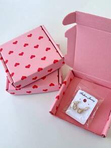 10Pcs Fashionable And Simple Color Printed Love Bow Airplane Box Packaging Box, Gift Accessory Packaging Box, Gift Packaging Box Express Box, Wedding And Holiday Gift Packaging Box, Suitable For Holiday Gift Giving And Daily Use, Suitable For Small Item Packaging, Accessories, Armor, Etc