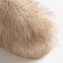 1 Paar Damen Einfarbige Flauschige Hausschuhe, elegant, süß, unisex, lässiger Stoff Plüsch für Zuhause, Büro, Party, Feiertage, Herbst/Winter - Braun - Übersicht 5