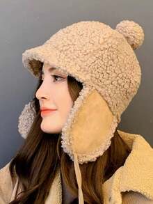The New Autumn And Winter Style With A Velvet Cap For Warmth, Thickened Windproof, Korean-Style Ear-Protecting, Stylish And Versatile, Cycling Lei Feng Cap For Women - Multicolor - View 7